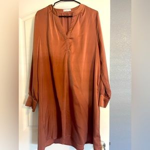 Long sleeve shirt dress that comes with belt